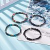 Natural Gemstone & Synthetic Hematite Round Beaded Stretch Bracelet for Women BJEW-JB08305-2