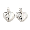 Brass Micro Pave Clear Cubic Zirconia Pendants KK-P275-16P-1