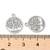 304 Stainless Steel Flat Round with Laser Cut Tree of Life Charms STAS-L022-512P-3