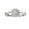 Brass Micro Pave Clear Cubic Zirconia Fold Over Clasps KK-P290-18P-1