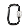Oval Brass Micro Pave Clear Cubic Zirconia Screw Carabiner Clasps KK-B167-01B-P-2