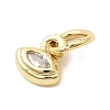 Brass Cubic Zirconia Charms KK-G554-02F-01-2