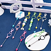 16Pcs 8 Colors Alloy & Plastic Bar Pendant Keychains FIND-SC0017-21-3
