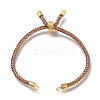 Braided Cotton Cord Slider Bracelet Making MAK-R001-01G-10-1