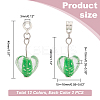24Pcs 12 Colors Handmade Luminous Lampwork European Dangle Charms PALLOY-AB00086-2