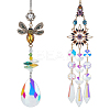 2Pcs 2 Styles Glass Window Hanging Suncatchers HJEW-OC0001-45-1