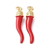 Brass Enamel Pendants KK-A252-13B-G-1
