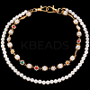 1Pc Plastic Imitation Pearl Round Beaded Alloy Rhinestone Link Chain Double Layered Chain Belts for Pants AJEW-CP0009-84-7