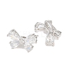 SHEGRACE Brass Micro Pave Clear Cubic Zirconia Twister Clasps XGRQ5K835-829P-2