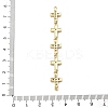 Brass Micro Pave Clear Cubic Zirconia 5 Cross Links Connector Charms KK-H539-15G-4