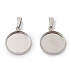 304 Stainless Steel Pendant Cabochon Settings STAS-I328-01E-P-1
