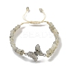 Natural Labradorite Braided Round Bead Bracelets BJEW-K251-06D-2