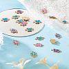 Spritewelry 48Pcs 4 Colors Alloy Crystal Rhinestone Connector Charms FIND-SW0001-26-24