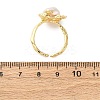 Brass with Natural Pearl Adjustable Cuff Rings RJEW-Q023-02G-5