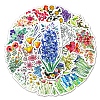 50Pcs Mixed Styles Flower Pattern Waterproof PVC Plastic Stickers STIC-PW0001-367-1