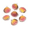 Spray Paint & Electroplate Natural Sea Shell Pendants SSHEL-N042-16D-1