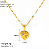 304 Stainless Steel Crystal Rhinestone Pendant Necklaces for Women WG07512-02-1