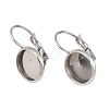 Tarnish Resistant Flat Round Tray Smooth Surface 304 Stainless Steel Leverback Earring Findings STAS-R065-65-3