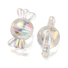 UV Plating Rainbow Iridescent Acrylic Beads PACR-E001-01H-2