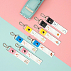 PU Leather & Cotton Name Marker Keychain AJEW-WH0514-011-4