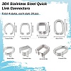 120Pcs 4 Styles 304 Stainless Steel Quick Link Connectors STAS-SC0005-53-2