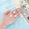 18Pcs 3 Styles Natural Cowrie Shell Pendant PALLOY-GO00044-3