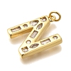 Brass Micro Pave Clear Cubic Zirconia Pendants KK-G521-01G-N-2