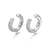 Brass Micro Pave Clear Cubic Zirconia Cuff Earrings EJEW-R114-026P-NF-3