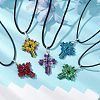 Transparent Electroplate Glass Pendant Necklaces NJEW-MZ00040-2