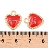Red Love Heart Alloy Enamel Pendants PALLOY-A024-03KCG-3