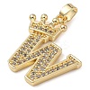 Rack Plating Brass Micro Pave Cubic Zirconia Pendants KK-D535-01W-RS-2