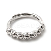 Rack Plating Brass Micro Pave Clear Cubic Zirconia Rings RJEW-E064-13P-2