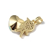Real 18K Gold Plated Rack Plating Brass Micro Pave Clear Cubic Zirconia Pendants KK-C015-21G-09-3