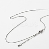 Brass Rolo Chains Necklaces for Women NJEW-D302-43B-3