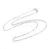Anti-Tarnish Rhodium Plated 925 Sterling Silver Cable Chains Necklace for Women STER-I021-08A-P-1