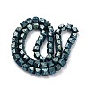Electroplated Natural Lava Rock Beads Strands G-A256-D01-01F-3