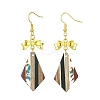 Resin & Walnut Wood Dangle Earrings EJEW-JE05507-05-1