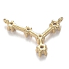 Brass Micro Clear Cubic Zirconia Pendants ZIRC-F120-019G-08-2