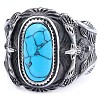 304 Stainless Steel and Synthetic Turquoise Finger Rings for Men FS-WGEFF67-02-5