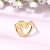 Hollow Heart 304 Stainless Steel Open Cuff Rings for Women RJEW-A091-23G-1