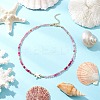 Summer Beach Dyed Natural Agate Round Beaded Necklaces NJEW-JN05262-01-1