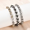 8MM 201 Stainless Steel Byzantine Chain Bracelets for Women BJEW-B143-06-1