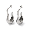 Non-Tarnish 304 Stainless Steel Twist Teardrop Stud Earrings EJEW-K244-33P-1