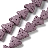 Triangle Dyed Natural Lava Rock Beads Strands G-O126-04A-09-1