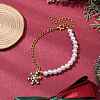Christmas ABS Plastic Imitation Pearl & Iron Curb Chains Link Bracelets BJEW-JB11276-1