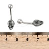 Snake Head 316 Surgical Stainless Steel Cubic Zirconia Belly Button Rings EJEW-G416-16AS-02-5