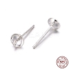 925 Sterling Silver Stud Earring Findings X-STER-K167-027B-S-2