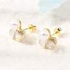 Brass Enamel Stud Earrings KK-CBAB173-02E-G-2