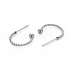 Non-Tarnish 304 Stainless Steel C-shape Stud Earrings EJEW-N016-013-NR-3