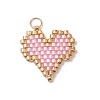 MIYUKI Delica Glas Seed Beaded Heart Pendants PALLOY-MZ00701-01-3